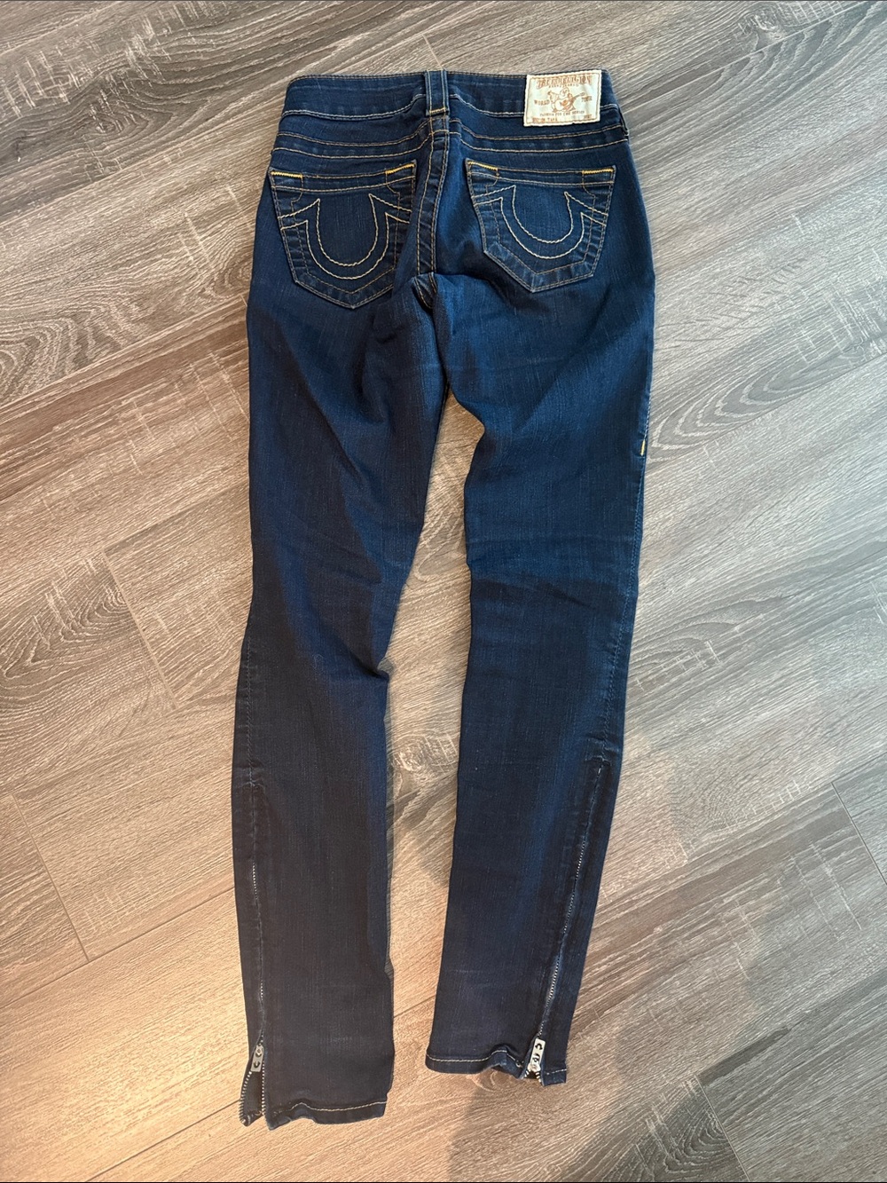 True Religion Women's Indigo Skinny Jeans with Ankle Zips
